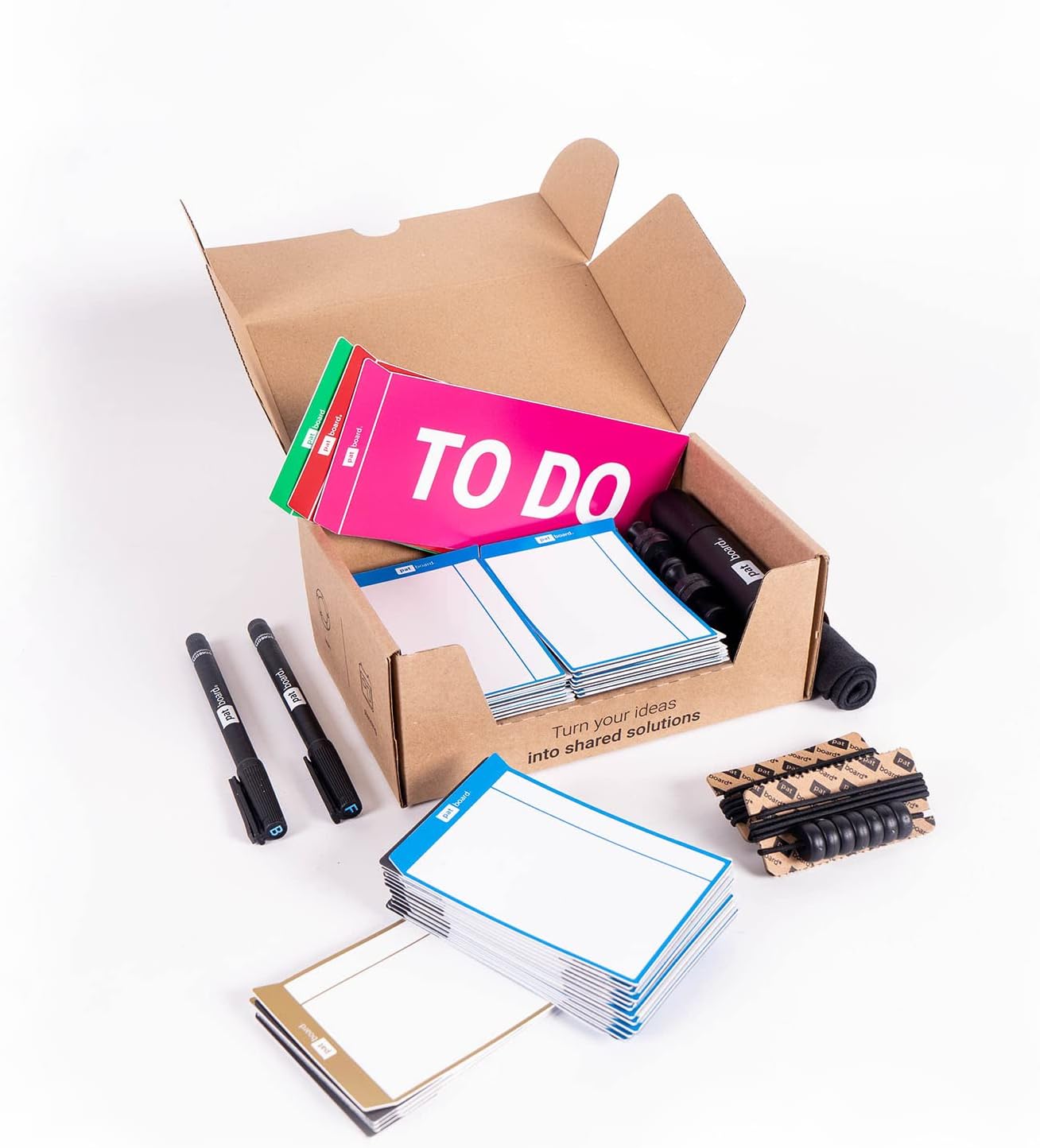 PATboard Scrum Board and Kanban Board - Basic Toolset Magnetic – Agile Magnetic Cards and Kanban & Scrum Tools – Reusable Magnets Scrum Board kit - for Office whiteboards and Metal Surfaces