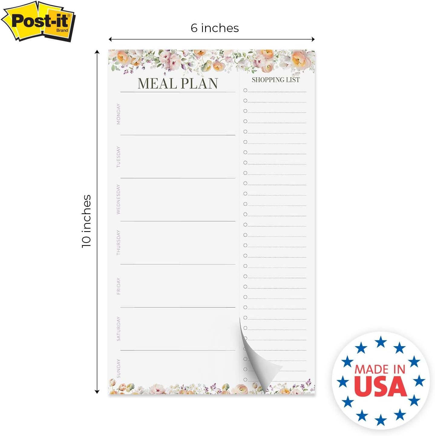 Modern Habit Tracker Sticky Note Pad / 50 Sheets / 8" x 11.5" Positive Habit List Sticky Notes/Weekly Accountability Checklist/Made in The USA