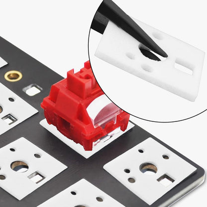 240 Pcs PE Mechanical Keyboard Switch Pads 1mm Shaft Pad Noise Dampener Foam Pads for 61/64/87/104 Hot Swap Gaming Keyboard White 14x14x1mm