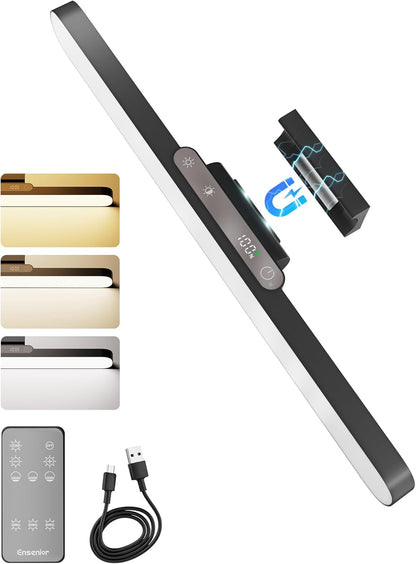 5W Rechargeable Motion Sensor Light Bar, 2000mAh Dimmable Under Cabinet Lighting Wireless with Digital Battery Display, 130° Rotatable Magnetic Closet Lights, Remote Control Stick on Lights Dorm