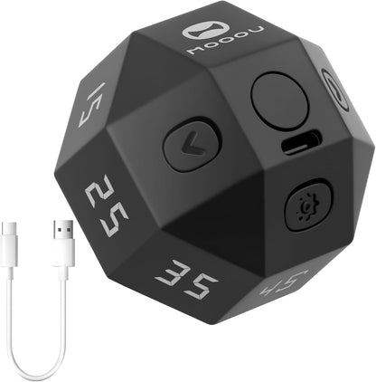 Cube Timer, ABS Rotating Pomodoro Timer Time Management Cube with 12 Side Time Module Rechargeable Pomodoro Timer 3 Alarm Reminder Modes Cube Timer Suitable for Bedroom