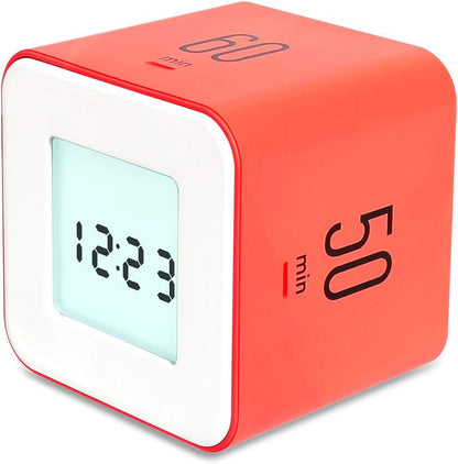 mooas Multi Clock Time Cube Timer (White), Alarm & Backlight Desk Productivity for ADHD Kids Classroom Study, Kitchen, Cooking, Desk, Office, Time Management 5,15,30,60 min Timer Various Setting
