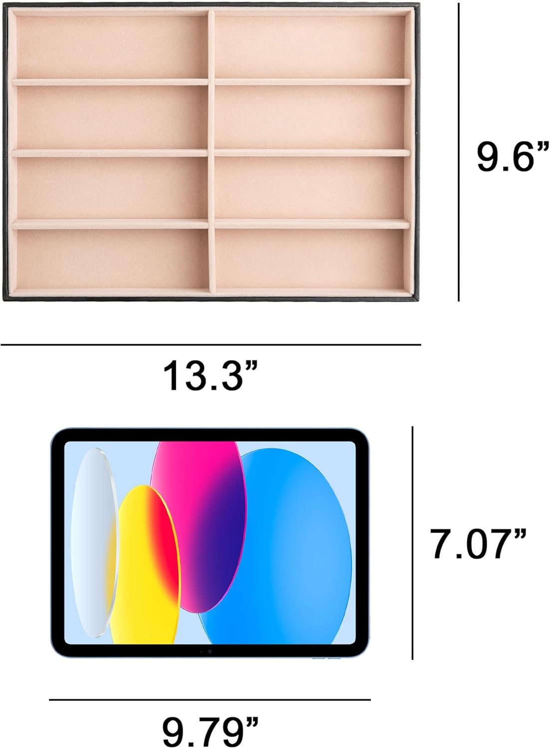 Frebeauty Sunglass Organizer,PU Leather Glasses Organizer,8-Slot Sunglasses Tray,Men's/Women's Sunglasses Box,Sunglass Case,13.3 x 9.6 x 1.5 Inches,Eyeglass/Eyewear Display Tray(Grey)