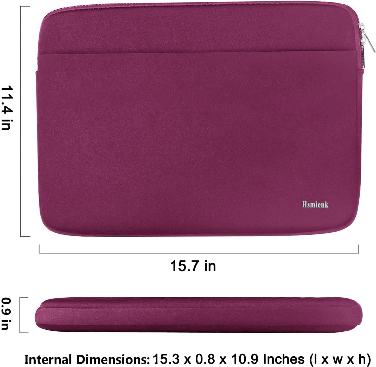 Laptop Case Sleeve 15.6 inch, Shockproof Protective Notebook Case with Accessory Pocket, Briefcase Carrying Laptop Cover for 15.6" HP, ASUS, Dell, Lenovo, Acer, Black