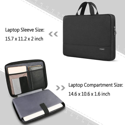 Ytonet Laptop Case, 15.6 inch TSA Laptop Sleeve Computer Bag Water Resistant Computer Case Carrying Cover Compatible for Lenovo, HP, Dell, Asus Notebook, Gifts for Men Women, Grey