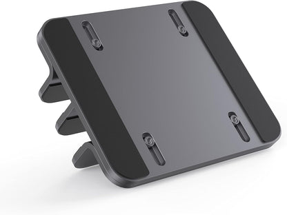 JOKItech Dual Aluminum Vertical Laptop Stand Organizer, Sturdy Notebook Computer Holder Stand Compatible with New Liquid Retina XDR Apple MacBook Air/Pro/Neo, Mac mini, Apple TV & iPad Pro - Spacegray