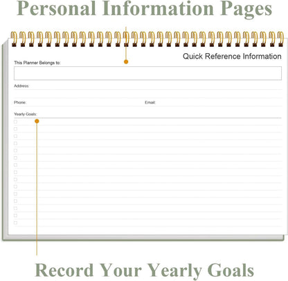 Weekly Productivity Planner - 8" x 11" Dashboard Desk Pad/Planner, Habit Tracker, Spiral Undated Weekly Planner for Office/School/Home, 54 Weeks, Black