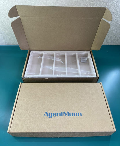 AgentMoon Velvet Eyeglasses Organizer Jewelry Tray. 5-slot Adjustable Eyeglasses Storage Tray, Thickened Frame,Sunglasses Organizer,Stackable AntiStatic. Beige,11.8 oz.