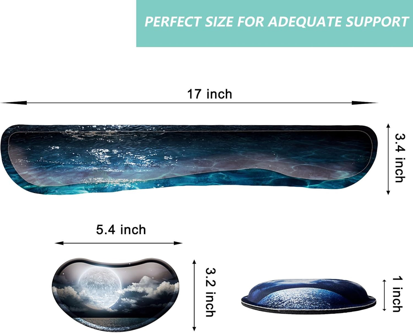 Keyboard Wrist Rest Mouse Wrist Support Set, Memory Foam Wrist Rest Pad for Computer Laptop Keyboard Mouse, Ergonomic Wrist Cushion Support for Typing Pain Relief, Gaming Home Office, Flowers Grass