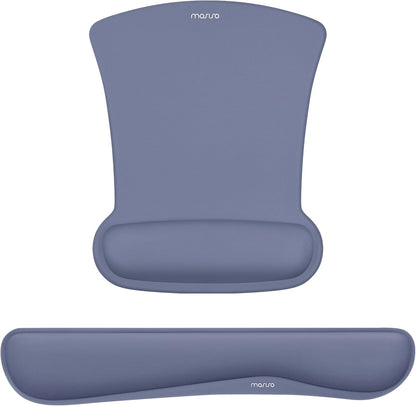 MOSISO Wrist Rest Support for Mouse Pad & Keyboard Set, Ergonomic Mousepad Non-Slip Base Home/Office Pain Relief & Easy Typing Cushion with Neoprene Cloth & Raised Memory Foam, Black