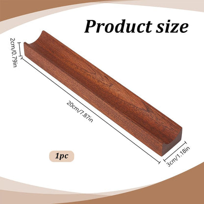 PLIGREAT Single Walnut Wood Pen Tray Wooden Desk Pencil Organizer Holder Minimalist Single Pen Rest for Office Stationery Desk Decor Retro Home Bedroom Decoration, 7.87x1.18x0.78inch