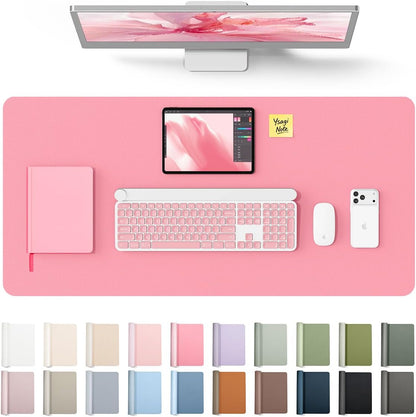 YSAGi Large Extended PU Leather Desk Pad Protector – Non-Slip Waterproof Desk Mat for Office & Home, Easy Clean Mouse Pad & Laptop Writing Blotter 35.4"x17" Black - Colors A