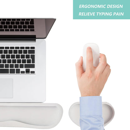 Keyboard Wrist Rest Mouse Wrist Support Set, Memory Foam Wrist Rest Pad for Computer Laptop Keyboard Mouse, Ergonomic Wrist Cushion Support for Typing Pain Relief, Gaming Home Office, Flowers Grass