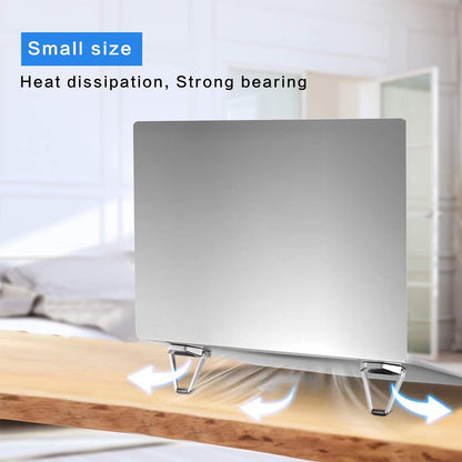 Laptop Stand Portable,Zinc Alloy Laptop Mini Stand,Laptop Riser Invisible,Ergonomic Laptop Stand Cooling Suitable for 12-20 Inches Laptop.（Silver-2pieces）