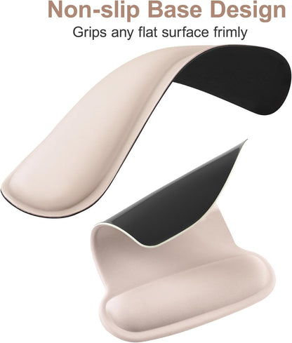 MOSISO Wrist Rest Support for Mouse Pad & Keyboard Set, Ergonomic Mousepad Non-Slip Base Home/Office Pain Relief & Easy Typing Cushion with Neoprene Cloth & Raised Memory Foam, Black