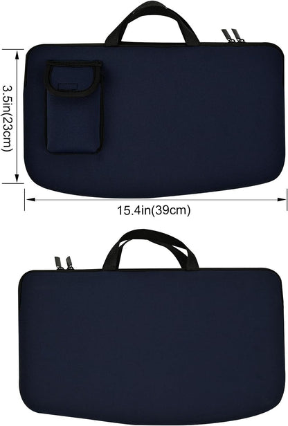 Portable Keyboard Travel Bag Shockproof Waterproof Dustproof Protective Neoprene Sleeve Compatible with Logitech Wave Keys Wavy Keyboard MK670 /Wireless Ergonomic Keyboards Mouse Combo (Black)
