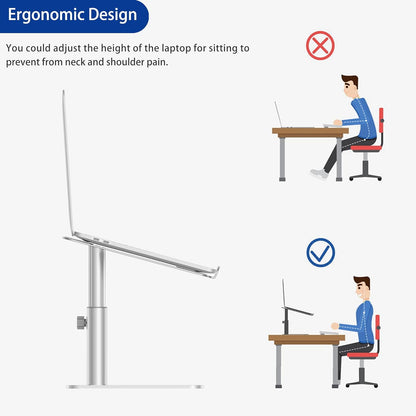 BESIGN LSX6N Laptop Stand, Ergonomic Adjustable Notebook Riser, Computer Holder, Laptop Mount Compatible with 10-15.6" Laptops, Black