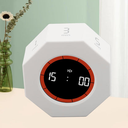 Fabater Pomodoro Timer, Hexagon Flip Timer, Desk Productivity Cube Timers with 1 3 5 15 30 60 90 Minute Presets, Time Management for Classroom Cooking Studying Working (Black)