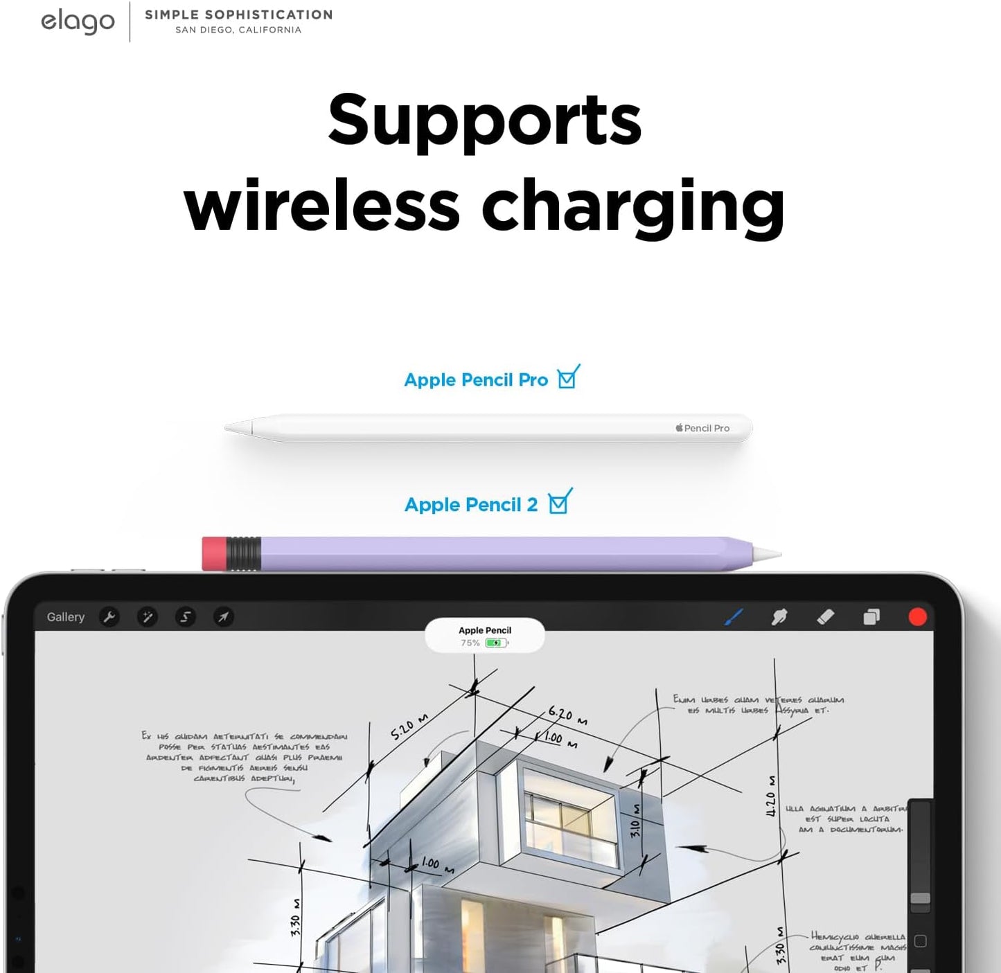 elago Compatible with Apple Pencil Pro Case & Apple Pencil 2nd Generation Case, Compatible with Magnetic Charging, Double Tap, Squeeze, Haptic (Must Read Installation Instructions) [Lovely Pink]