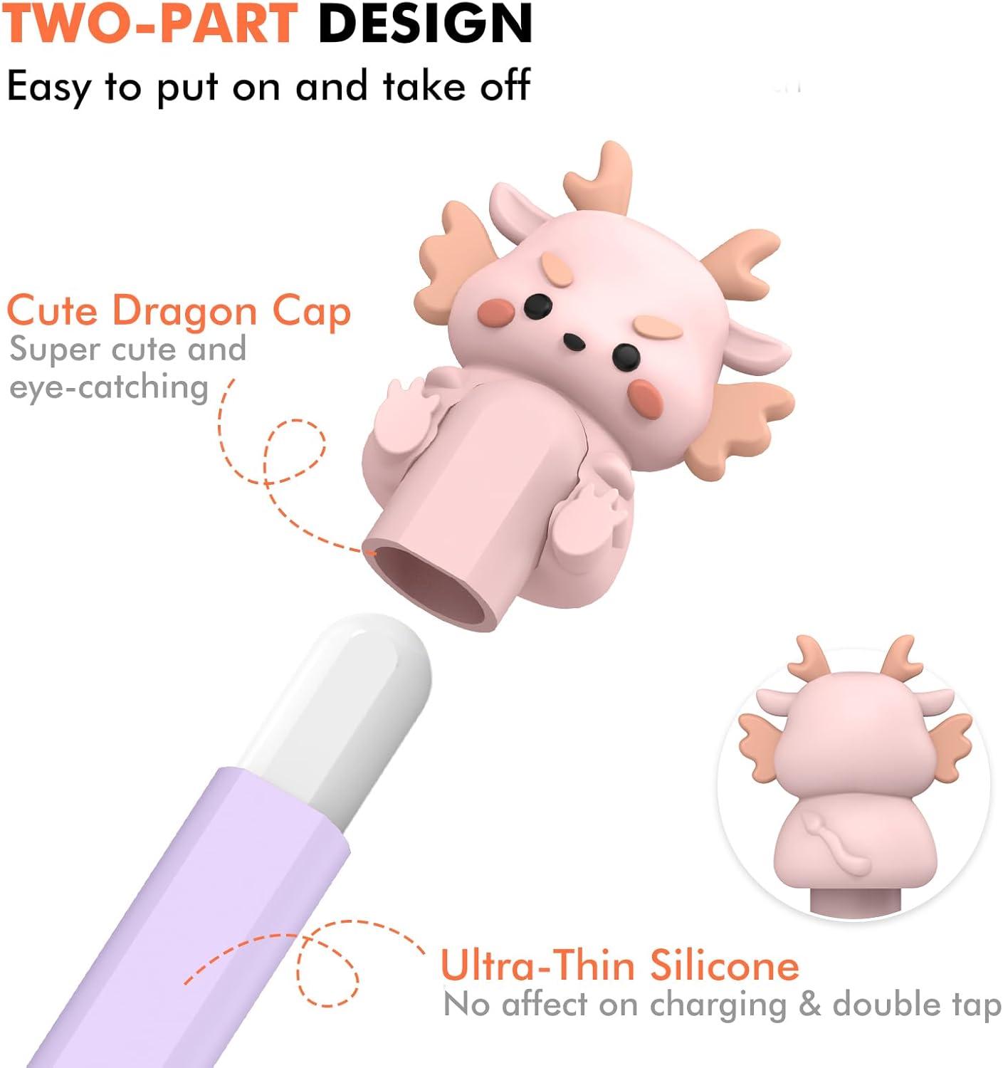 NIUTRENDZ Cute Bear Apple Pencil Case for Apple Pencil 2nd Generation Case Silicone Protective Cover Sleeve Skin Accessories (Brown, Apple Pencil 2nd Generation)