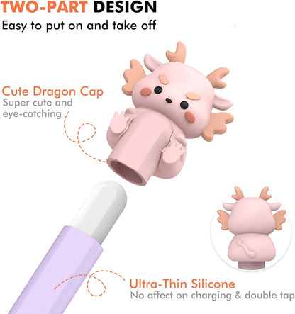 NIUTRENDZ Cute Bear Apple Pencil Case for Apple Pencil 2nd Generation Case Silicone Protective Cover Sleeve Skin Accessories (Brown, Apple Pencil 2nd Generation)