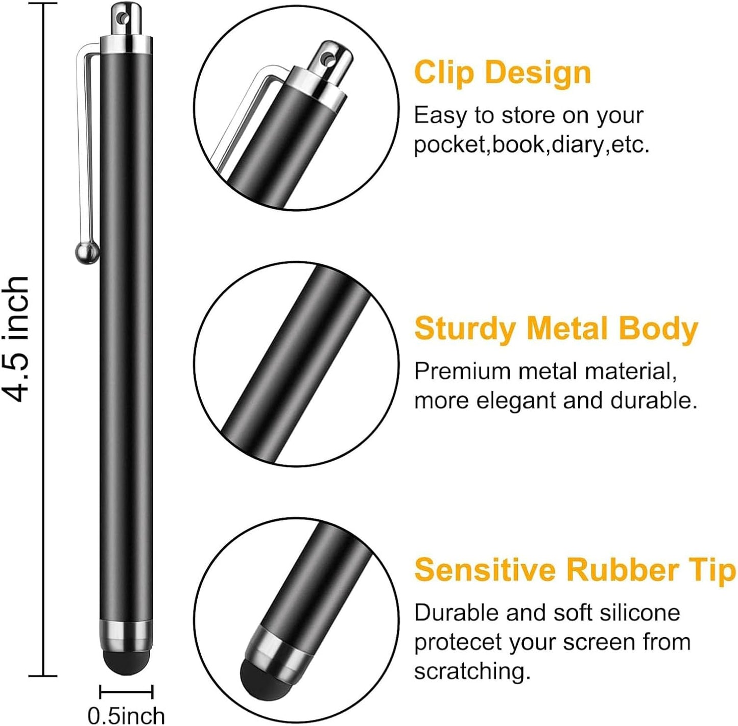 Stylus Pen for Touch Screen with Pen Holder, Bike Motorcycle Stylus Pen with Anti-Drop Spring Strap, High Precision and Sensitivity, Glove-Friendly for iPad iPhone Android Tablets Smartphone (1PCS-1)