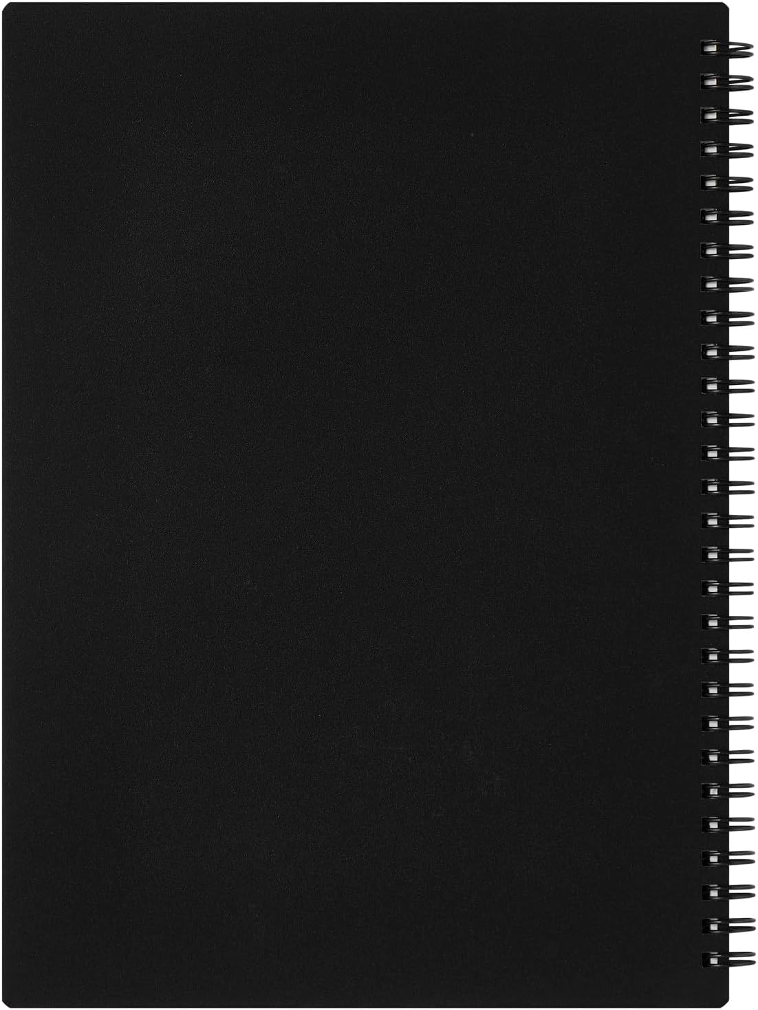Maruman Mnemosyne Lined Notebook- Vertical A5, 5.83" x 8.27", 70 Sheets / 140 Pages, 7mm College Ruled With Center Line Journal, Perforated Pages & Wire-Bound to Lay Flat, Black, Made in Japan - Colors A