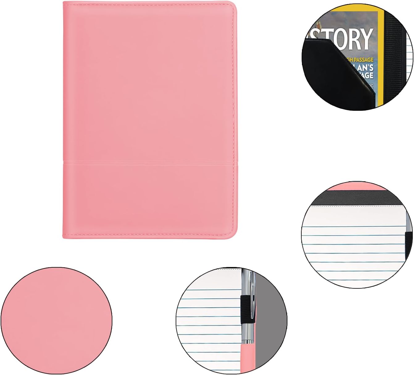Padfolio/Portfolio Binder, Mini Padfolio Portfolio Binder 5 x 8 Legal Writing Pad, A5 Document Organizer Folder for Men Women, Black