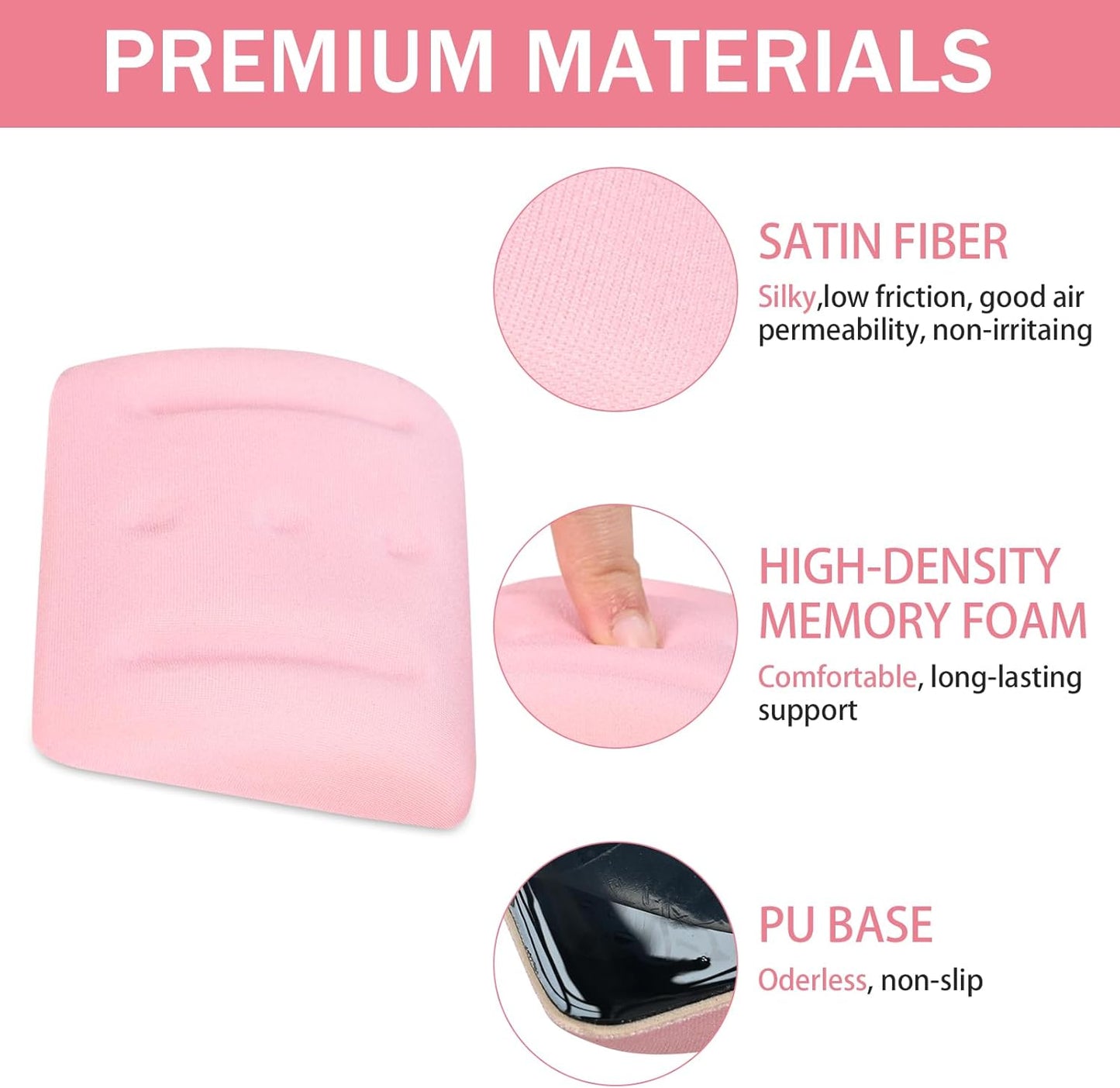VAGAU Wrist Rests for Laptop, Wrist Support for Keyboard and Mouse, Ergonomic Memory Foam Wrist Pads for Laptop, Office, Computer, Comfortable Typing Wrist Pain & Carpal Tunnel Relief（Pink）