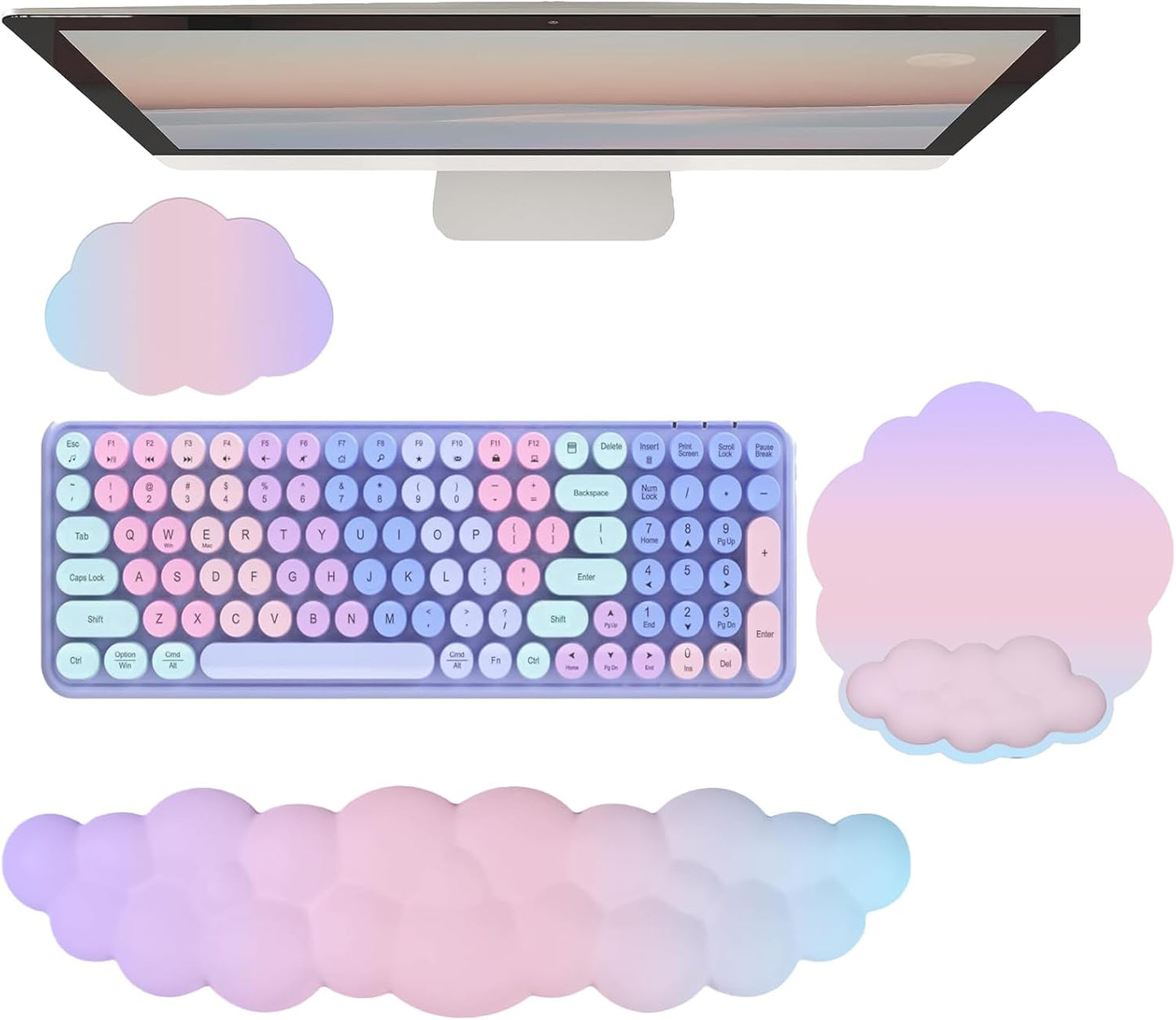 Cloud Keyboard Wrist Rest Dark Green Mouse Pad with Wrist Rest Ergonomic Wrist Pad Memory Foam Non-Slip Wrist Support for Computer Laptop Gaming Home Office Relief Typing Pain Green