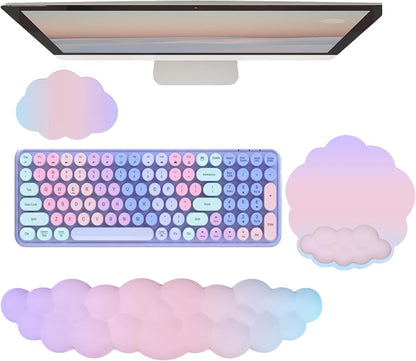 Cloud Keyboard Wrist Rest Dark Green Mouse Pad with Wrist Rest Ergonomic Wrist Pad Memory Foam Non-Slip Wrist Support for Computer Laptop Gaming Home Office Relief Typing Pain Green