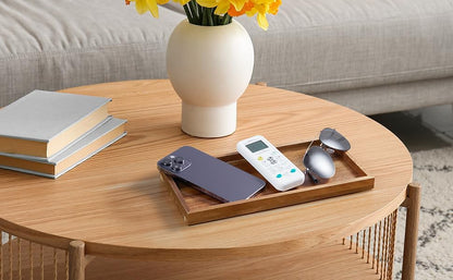 ALELION 8" Acacia Wood Bathroom Vanity Tray for Counter - Dresser Top Tray for Perfume Jewelry Candle Key Catchall - Small Kitchen Countertop Organizer for Soap Dispenser and Sponge Holder