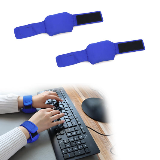 2 Pack Wearable Mouse Wrist Rest Support Fidget Wrist Band with Beads Perfect Wrist Support for Carpal Tunnel Pain Relief