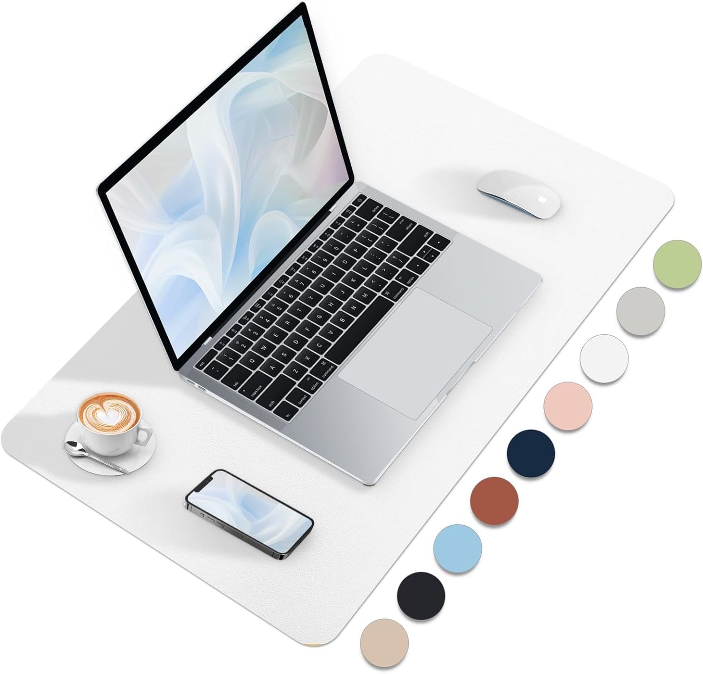 Bloss Leather Desk Pad and Keyboard Wrist Rest, Large Mouse Pad + Keyboard Pad+Mouse Wrist Support, Non-Slip Desk Mat Protector for Office, Home(31.5×15.7 Inches,Beige) - Colors B