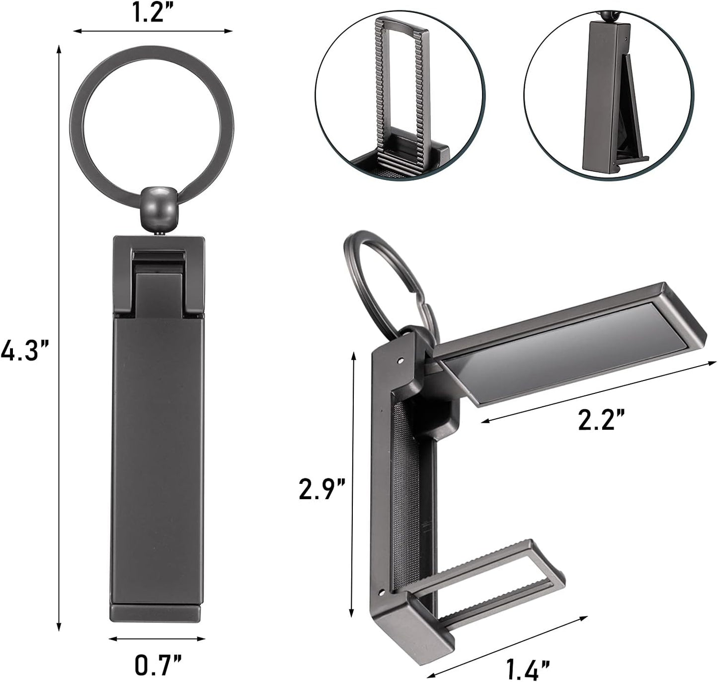 Hotop 3 Pieces Purse Hook for Table Instant Bag Hook Hanger, 2-in-1 Handbag Table Holder Hanger Set Mobile Phone Holder Foldable Storage Stylish Swivel Design for Women Desk(Silver, Gun-Black, Gold)