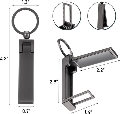 Hotop 3 Pieces Purse Hook for Table Instant Bag Hook Hanger, 2-in-1 Handbag Table Holder Hanger Set Mobile Phone Holder Foldable Storage Stylish Swivel Design for Women Desk(Silver, Gun-Black, Gold)
