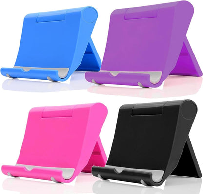 Cell Phone Stand for Desk Foldable Cell Phone Holder Desk Tablet Holder Mobile Phone Dock, Multi-Angle Universal Adjustable Tablet Dock (Black)