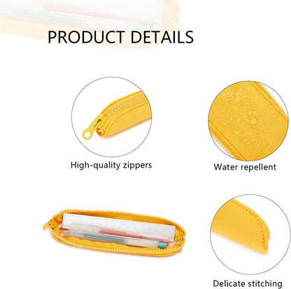 Pencil Case Durable Pencil Pouch for Pens School Featuring Oxford Lap Design (Khaki,Oxford)