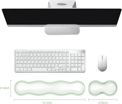 Gel Cloud Keyboard and Mouse Wrist Rest, Cute Wrist Support and Arm Support Keyboard Rest for Keyboard and Mouse Typing Pain Relief，Suitable for Office/Computer/Laptop/Gaming（White）