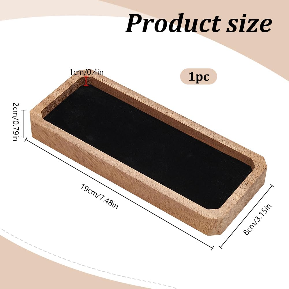 INFUNLY Walnut Pen Gift Box 7.5x3.2x0.8 Inches Brown Pen Case with Velvet Padding Ballpoint Pen Box Wood Lid Jewelry Display Case Rectangle Pen Tray for Jewelry Birthday Gift Souvenir Business Gift