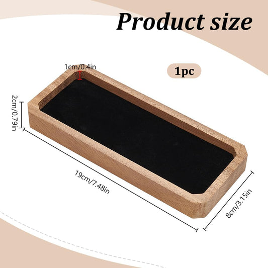 INFUNLY Walnut Pen Gift Box 7.5x3.2x0.8 Inches Brown Pen Case with Velvet Padding Ballpoint Pen Box Wood Lid Jewelry Display Case Rectangle Pen Tray for Jewelry Birthday Gift Souvenir Business Gift