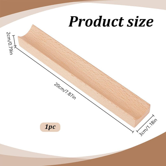 PLIGREAT Single Walnut Wood Pen Tray Wooden Desk Pencil Organizer Holder Minimalist Single Pen Rest for Office Stationery Desk Decor Retro Home Bedroom Decoration, 7.87x1.18x0.78inch