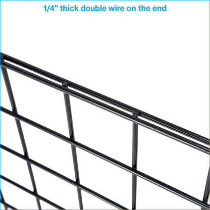 SSWBasics 2' x 4' Wire Grid Panel in Sleek Black - Sturdy Black Grid Wall Panels - Versatile Wire Gridwall Panel for Retail Display, Home Organization, and Wall Panel Decoration - Durable and Stable