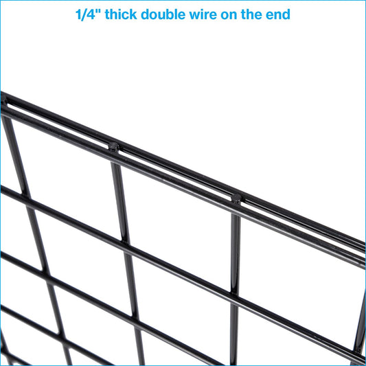 SSWBasics 2' x 4' Wire Grid Panel in Sleek Black - Sturdy Black Grid Wall Panels - Versatile Wire Gridwall Panel for Retail Display, Home Organization, and Wall Panel Decoration - Durable and Stable