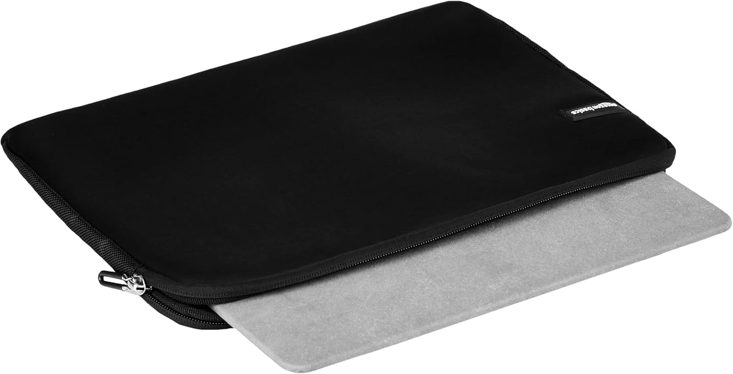 Amazon Basics 11.6 inch Laptop Sleeve, Protective Case with Zipper - Black