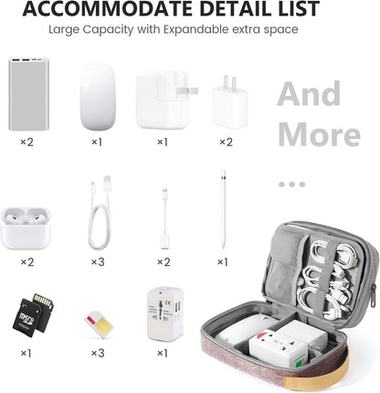 Travelkin Cord Organizer Travel, Electronic Organizer Travel Case, Cable Organizer Bag For Cords,Chargers Phone, Sd Card,Usbs (Black)