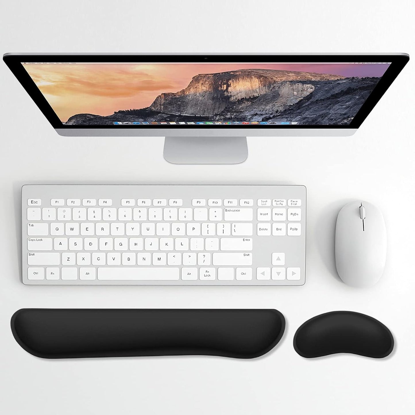 Dapesuom Enlarge Keyboard Wrist Rest, Memory Foam Keyboard Wrist Cushion for Computer Desk Mats Support, Pain Relief Ergonomic Mouse Pad Rests with Non-Slip Base for Gaming, Laptop, Radiant Orchid