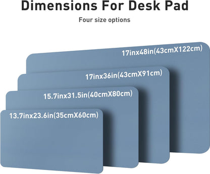 Aothia Leather Desk Pad Protector, Mouse Pad, Office Desk Mat, Non-Slip PU Leather Desk Blotter, Laptop Desk Pad, Waterproof Desk Writing Pad for Office and Home(Dark Blue,31.5" x 15.7") - Colors A