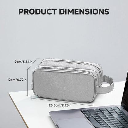 Teskyer Tech Organizer Pouch – Portable Waterproof Electronics Bag with Compartments for Cables, Chargers, Earbuds & Phone (Black)