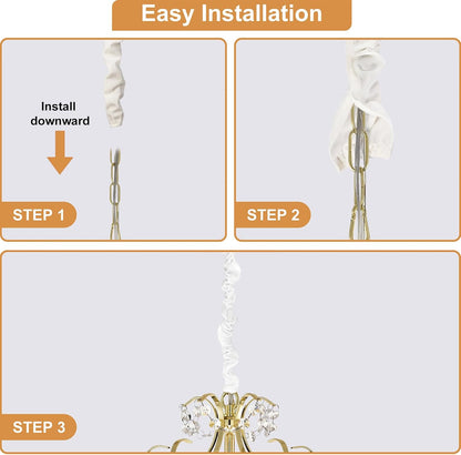 Chandelier Cord Cover Gray 2 Pack with Touch Fasteners,70.8inches Brushed Polyester Fabric Chain Sleeve for TV Cord Cover Decorative Wire Hider Easy Install Convenient for Wire Management